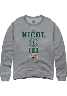 Ben Nicol  Rally Ohio Bobcats Mens Graphite NIL Sport Icon Long Sleeve Crew Sweatshirt