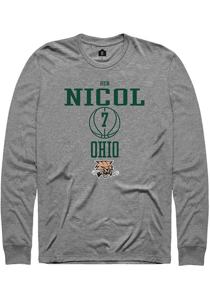 Ben Nicol  Ohio Bobcats Graphite Rally NIL Sport Icon Long Sleeve T Shirt