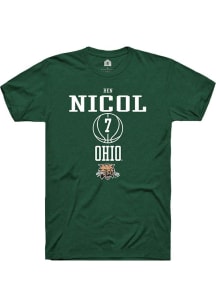 Ben Nicol  Ohio Bobcats Green Rally NIL Sport Icon Short Sleeve T Shirt