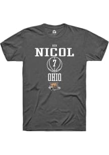 Ben Nicol  Ohio Bobcats Dark Grey Rally NIL Sport Icon Short Sleeve T Shirt