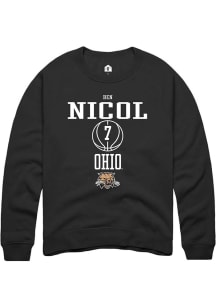 Ben Nicol  Rally Ohio Bobcats Mens Black NIL Sport Icon Long Sleeve Crew Sweatshirt