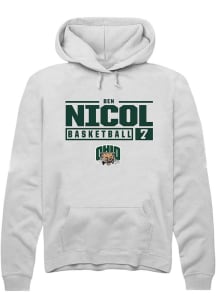 Ben Nicol  Rally Ohio Bobcats Mens White NIL Stacked Box Long Sleeve Hoodie