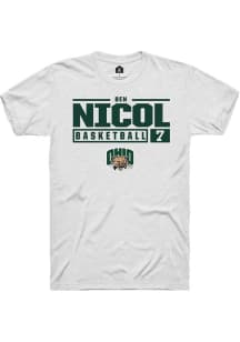 Ben Nicol  Ohio Bobcats White Rally NIL Stacked Box Short Sleeve T Shirt