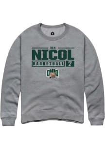 Ben Nicol  Rally Ohio Bobcats Mens Graphite NIL Stacked Box Long Sleeve Crew Sweatshirt