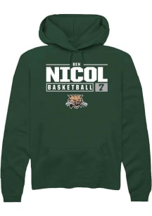 Ben Nicol  Rally Ohio Bobcats Mens Green NIL Stacked Box Long Sleeve Hoodie