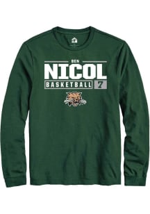 Ben Nicol  Ohio Bobcats Green Rally NIL Stacked Box Long Sleeve T Shirt