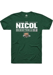 Ben Nicol  Ohio Bobcats Green Rally NIL Stacked Box Short Sleeve T Shirt