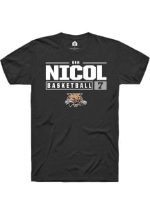 Ben Nicol  Ohio Bobcats Black Rally NIL Stacked Box Short Sleeve T Shirt