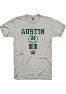 Aja Austin  Ohio Bobcats Ash Rally NIL Sport Icon Short Sleeve T Shirt