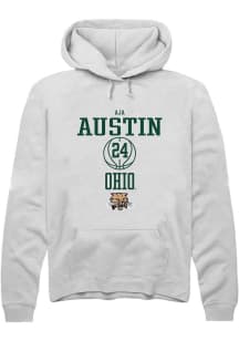 Aja Austin  Rally Ohio Bobcats Mens White NIL Sport Icon Long Sleeve Hoodie