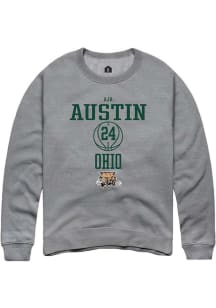 Aja Austin  Rally Ohio Bobcats Mens Graphite NIL Sport Icon Long Sleeve Crew Sweatshirt