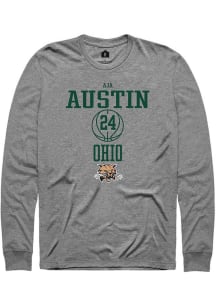 Aja Austin  Ohio Bobcats Graphite Rally NIL Sport Icon Long Sleeve T Shirt