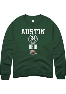 Aja Austin  Rally Ohio Bobcats Mens Green NIL Sport Icon Long Sleeve Crew Sweatshirt