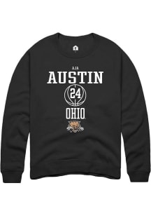 Aja Austin  Rally Ohio Bobcats Mens Black NIL Sport Icon Long Sleeve Crew Sweatshirt