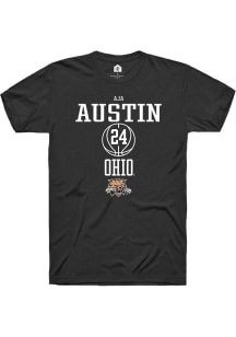 Aja Austin  Ohio Bobcats Black Rally NIL Sport Icon Short Sleeve T Shirt