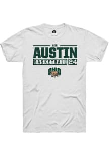 Aja Austin  Ohio Bobcats White Rally NIL Stacked Box Short Sleeve T Shirt