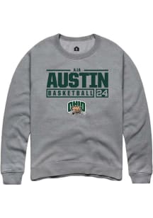 Aja Austin  Rally Ohio Bobcats Mens Graphite NIL Stacked Box Long Sleeve Crew Sweatshirt