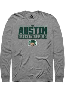 Aja Austin  Ohio Bobcats Graphite Rally NIL Stacked Box Long Sleeve T Shirt