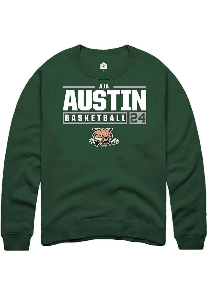 Aja Austin Rally Ohio Bobcats Mens NIL Stacked Box Long Sleeve Crew Sweatshirt