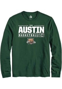 Aja Austin  Ohio Bobcats Green Rally NIL Stacked Box Long Sleeve T Shirt