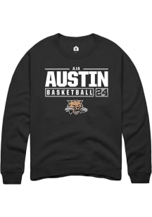 Aja Austin  Rally Ohio Bobcats Mens Black NIL Stacked Box Long Sleeve Crew Sweatshirt