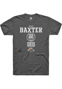 Asiah Baxter  Ohio Bobcats Dark Grey Rally NIL Sport Icon Short Sleeve T Shirt