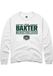 Asiah Baxter  Rally Ohio Bobcats Mens White NIL Stacked Box Long Sleeve Crew Sweatshirt