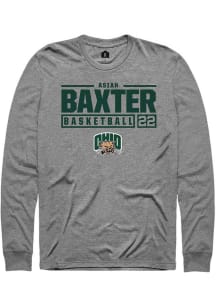 Asiah Baxter  Ohio Bobcats Graphite Rally NIL Stacked Box Long Sleeve T Shirt