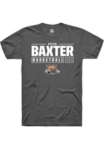 Asiah Baxter  Ohio Bobcats Dark Grey Rally NIL Stacked Box Short Sleeve T Shirt