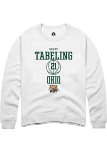 Bailey Tabeling  Rally Ohio Bobcats Mens White NIL Sport Icon Long Sleeve Crew Sweatshirt