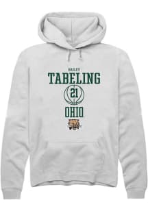 Bailey Tabeling  Rally Ohio Bobcats Mens White NIL Sport Icon Long Sleeve Hoodie