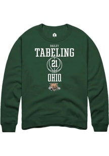 Bailey Tabeling  Rally Ohio Bobcats Mens Green NIL Sport Icon Long Sleeve Crew Sweatshirt