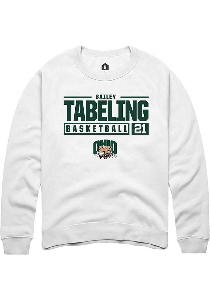 Bailey Tabeling Rally Ohio Bobcats Mens NIL Stacked Box Long Sleeve Crew Sweatshirt