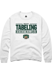 Bailey Tabeling  Rally Ohio Bobcats Mens White NIL Stacked Box Long Sleeve Crew Sweatshirt