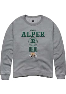 Bengisu Alper  Rally Ohio Bobcats Mens Grey NIL Sport Icon Long Sleeve Crew Sweatshirt