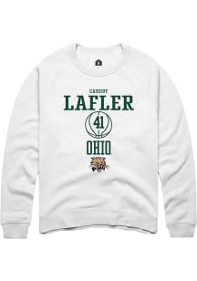 Cassidy Lafler  Rally Ohio Bobcats Mens White NIL Sport Icon Long Sleeve Crew Sweatshirt