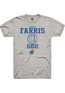 Kennedy Farris  Kansas Jayhawks Ash Rally NIL Sport Icon Short Sleeve T Shirt