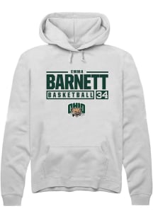 Emma Barnett  Rally Ohio Bobcats Mens White NIL Stacked Box Long Sleeve Hoodie