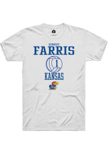 Kennedy Farris  Kansas Jayhawks White Rally NIL Sport Icon Short Sleeve T Shirt