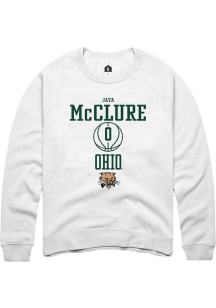 Jaya McClure  Rally Ohio Bobcats Mens White NIL Sport Icon Long Sleeve Crew Sweatshirt