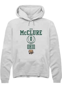 Jaya McClure  Rally Ohio Bobcats Mens White NIL Sport Icon Long Sleeve Hoodie