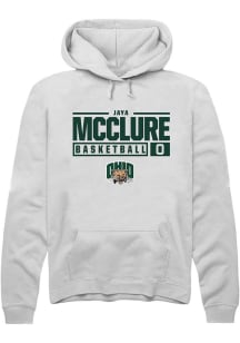 Jaya McClure  Rally Ohio Bobcats Mens White NIL Stacked Box Long Sleeve Hoodie