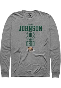 Kailah Johnson  Ohio Bobcats Grey Rally NIL Sport Icon Long Sleeve T Shirt