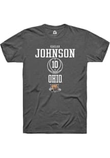 Kailah Johnson  Ohio Bobcats Dark Grey Rally NIL Sport Icon Short Sleeve T Shirt