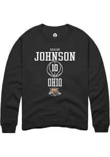 Kailah Johnson  Rally Ohio Bobcats Mens Black NIL Sport Icon Long Sleeve Crew Sweatshirt