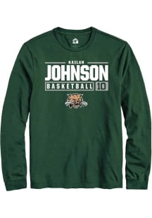 Kailah Johnson  Ohio Bobcats Green Rally NIL Stacked Box Long Sleeve T Shirt