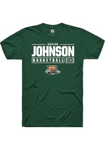 Kailah Johnson  Ohio Bobcats Green Rally NIL Stacked Box Short Sleeve T Shirt