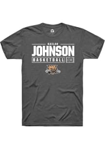 Kailah Johnson  Ohio Bobcats Dark Grey Rally NIL Stacked Box Short Sleeve T Shirt