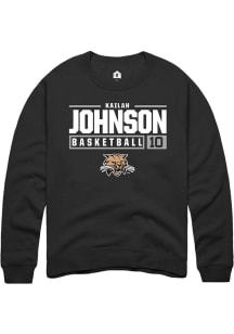 Kailah Johnson  Rally Ohio Bobcats Mens Black NIL Stacked Box Long Sleeve Crew Sweatshirt