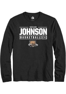 Kailah Johnson  Ohio Bobcats Black Rally NIL Stacked Box Long Sleeve T Shirt